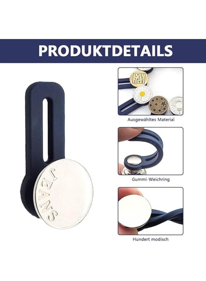 مجموعة أزرار لتمديد الخصر مكونة من 8 قطع، مناسبة لتمديد حزام الخصر، وتناسب الجينز، والتنانير، والسراويل، والقمصان، للرجال والنساء. - Image 4